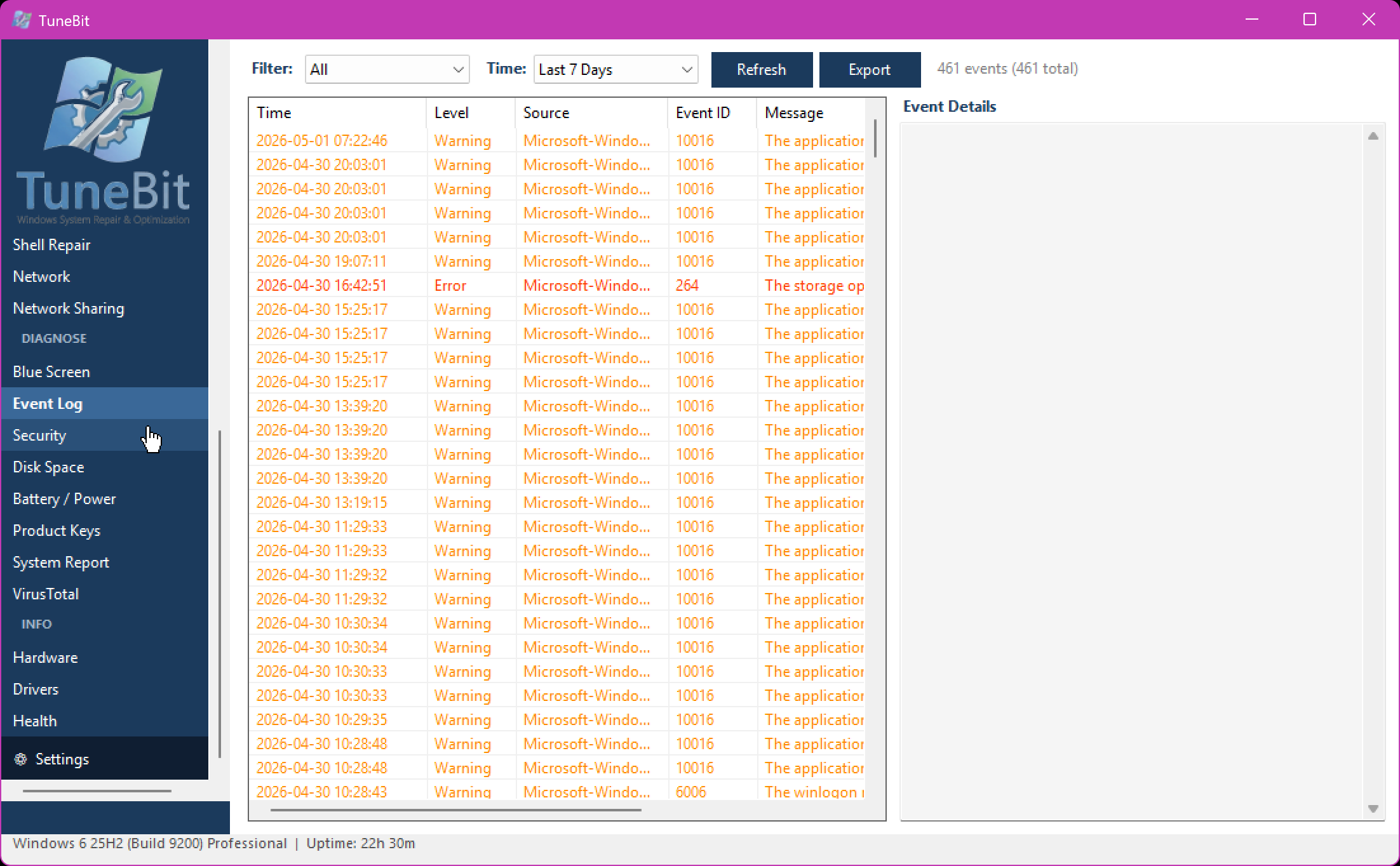 Event Log